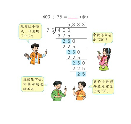 小学课本对于循环小数的讲解